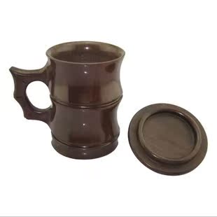 包邮天然木鱼石杯子正品保健杯木鱼石水杯茶杯木鱼石茶具节节高中