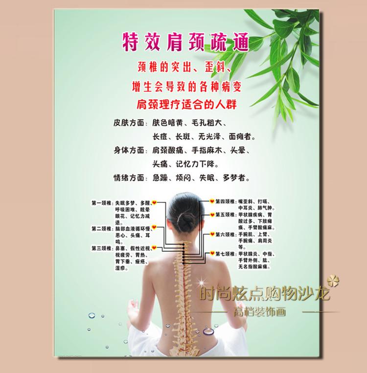 美容院装饰画挂画无框画肩颈护理美容院spa馆墙挂画壁画饰品海报