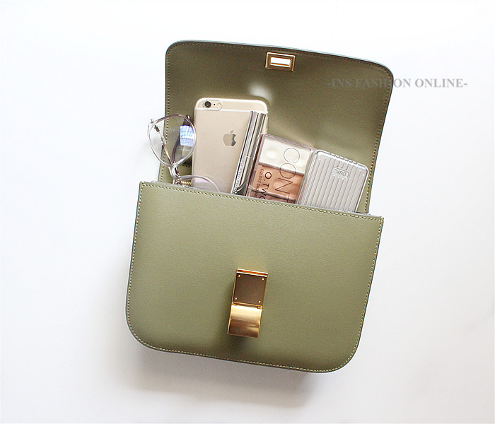 17新款草木绿手搓纹牛皮豆腐包box包 奶油绿小