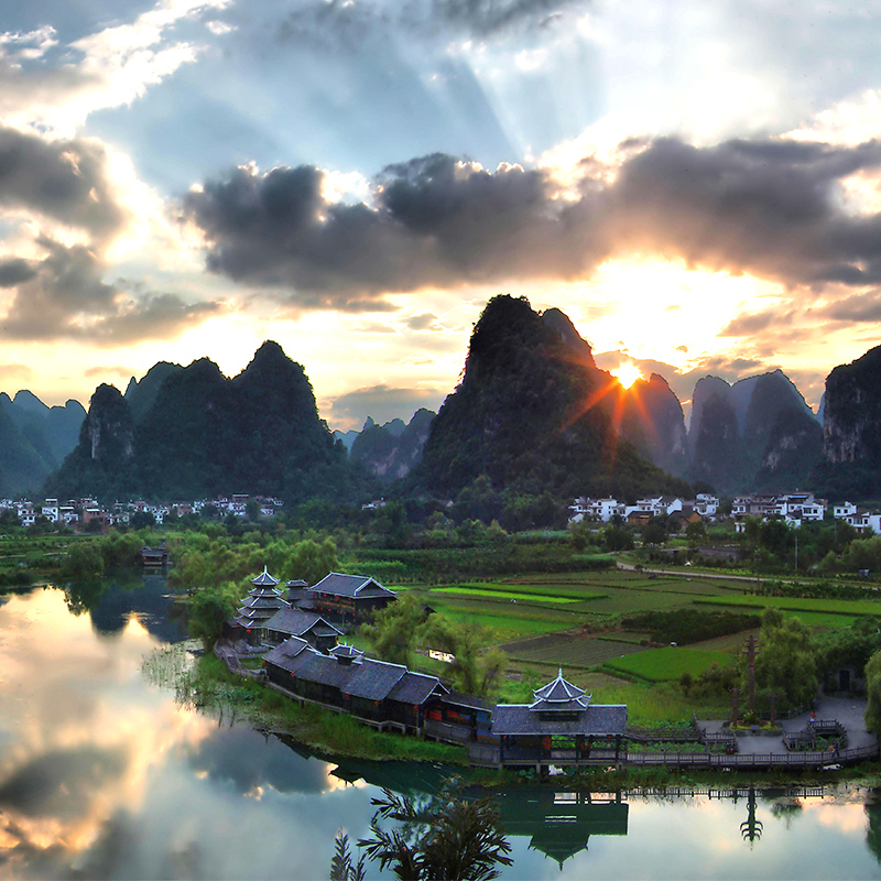 桂林旅游景点 阳朔世外桃源大门票 (含游船 来回专线车)