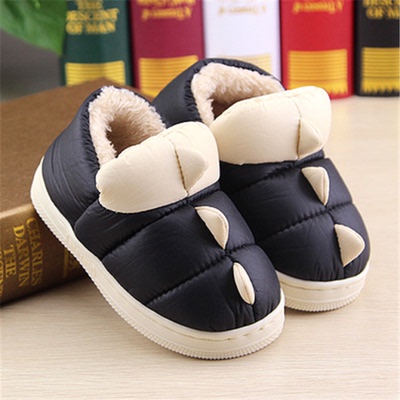 冬季防水儿童棉拖鞋包跟男女童小孩宝宝棉鞋软