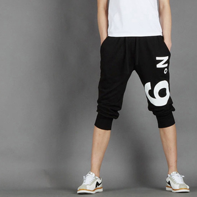 夏季薄款运动七分裤男宽松哈伦裤休闲7分短裤