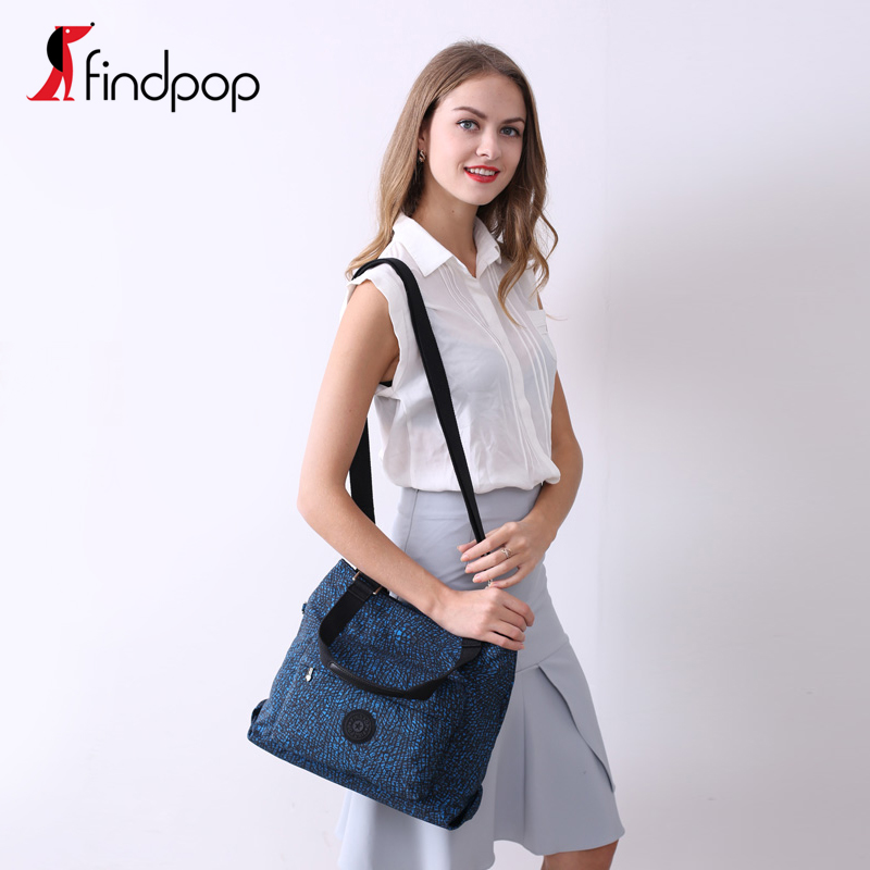 findpop单肩包手提包女大容量包休闲简约尼龙手拎斜挎包女帆布包