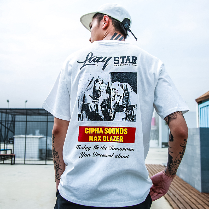 etbaby 原创潮牌 日系港风t恤欧美街头印花宽松男体恤短袖半袖tee