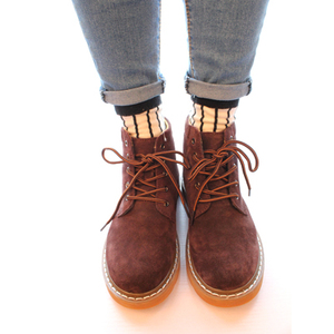 磨砂皮舒适平底短靴