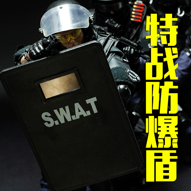 兵人玩具模型1/6组件警察玩具散件防爆盾牌配件swat防暴盾牌