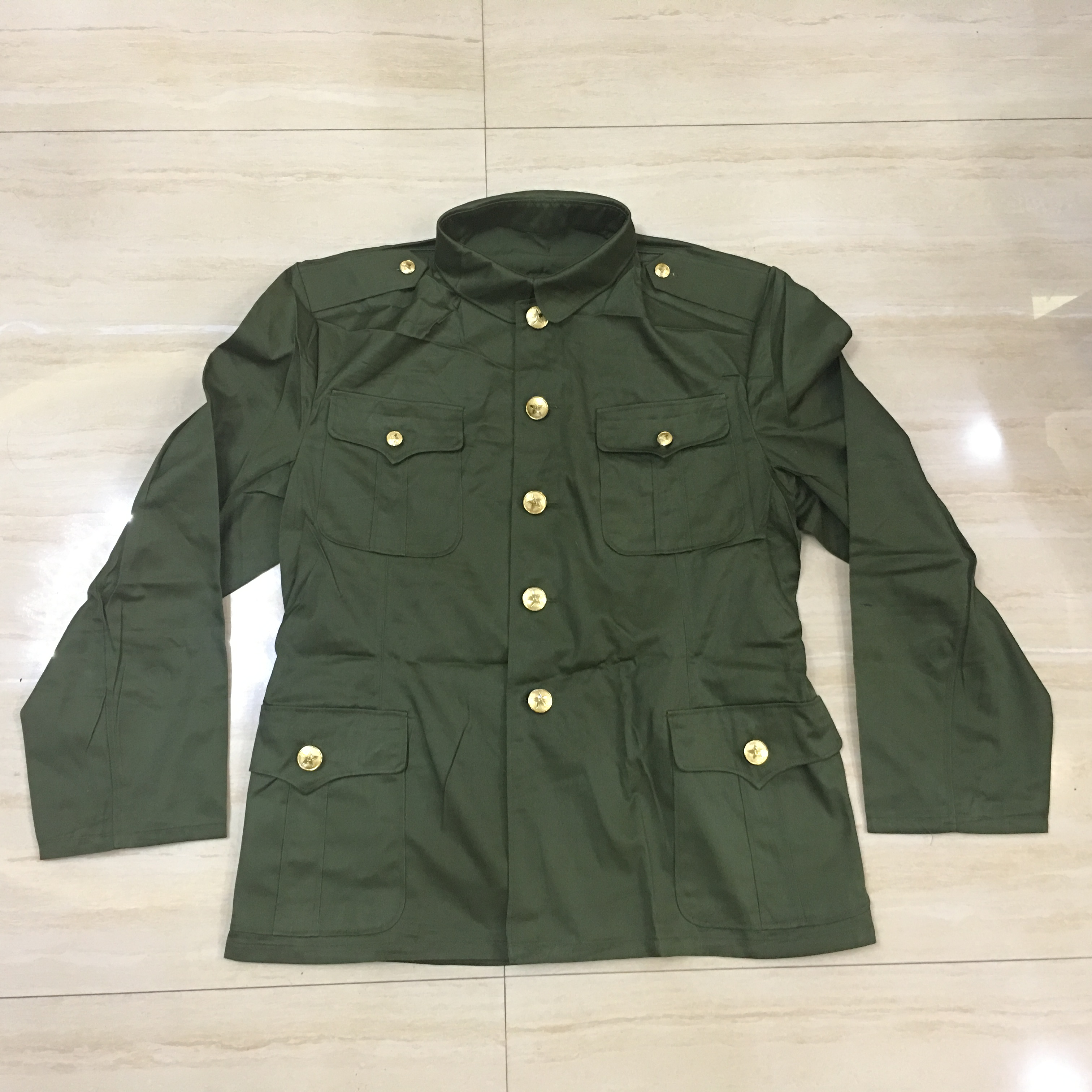 库存正品87冬季常服涤卡棉铜扣老式军装罩衣工作服男上衣