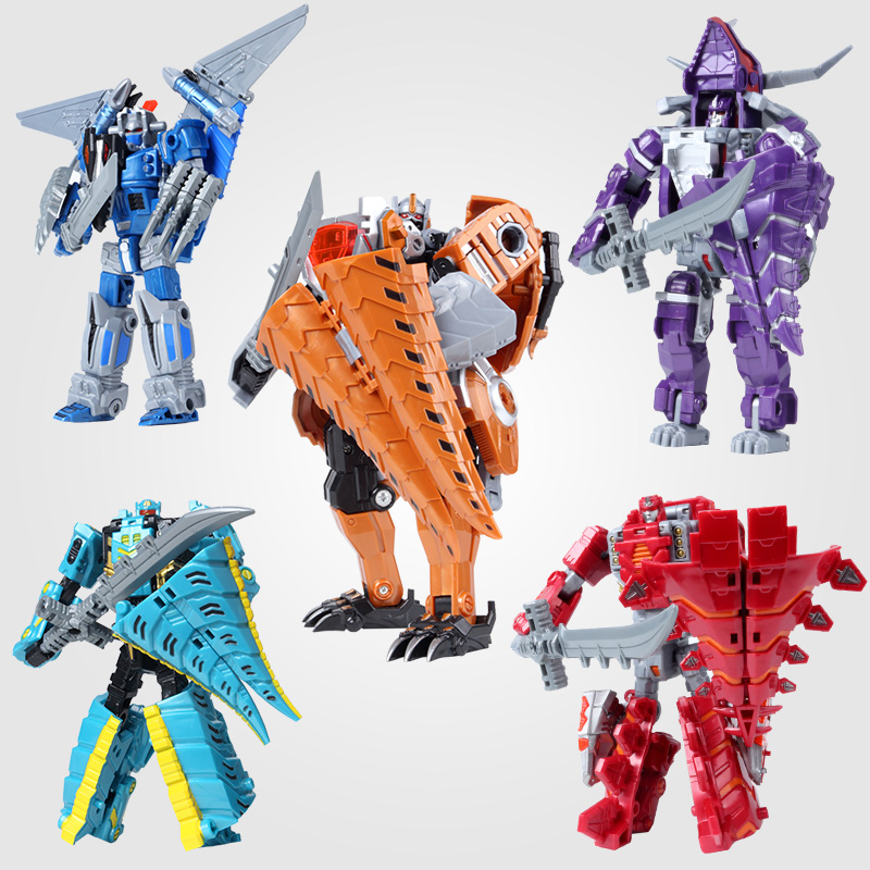 儿童玩具变形机器人金刚5恐龙合体修罗王 钢索电影星空救援队