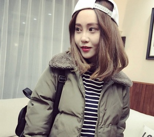 2016韩版秋冬季修身外套女学生短版加厚羊羔