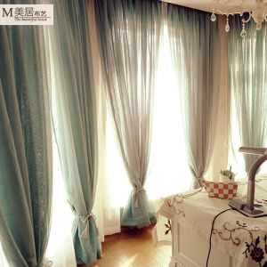 定制纯色亚麻纱帘成品窗纱