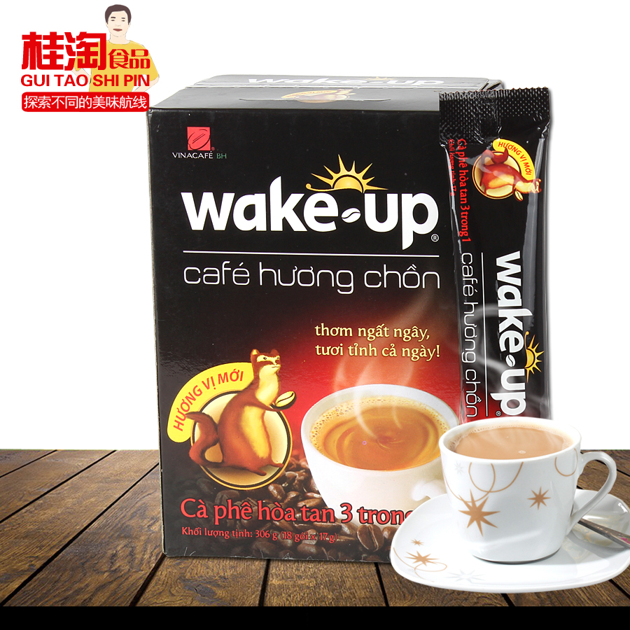 新品特价越南威拿咖啡3合1速溶貂鼠咖啡wakeup 进口猫屎咖啡粉