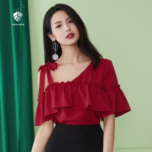 范思蓝恩荷叶边上衣女