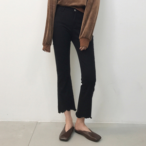 不规则九分牛仔裤