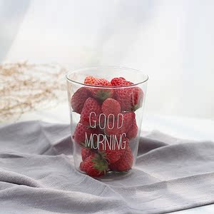 good morning透明玻璃杯