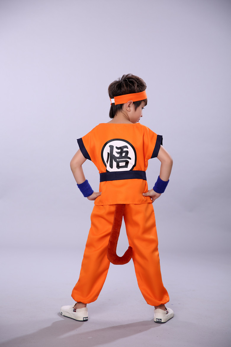 万圣节儿童服装男七龙珠孙悟空练功服cosplay动漫装扮