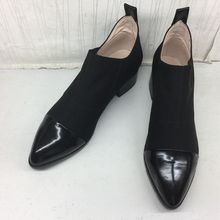 2017新款 尖头低跟平跟拼接单鞋 原单外贸真皮女鞋 品牌撤柜清仓特价