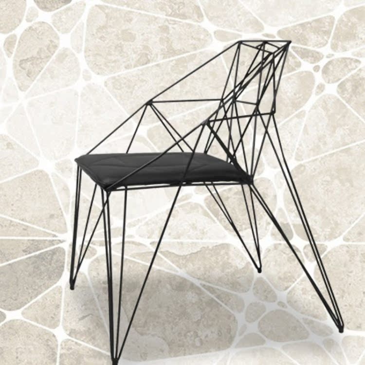 北欧创意餐椅钻石铁丝椅铁艺镂空设计家具工业风loft设计师椅子
