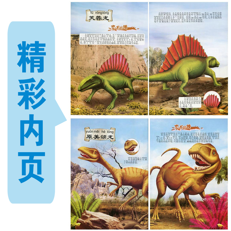 恐龙大百科全4册恐龙动物故事动物世界 十万个为什么恐龙百科全书注音
