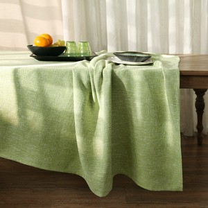 简约纯色棉麻文艺桌布