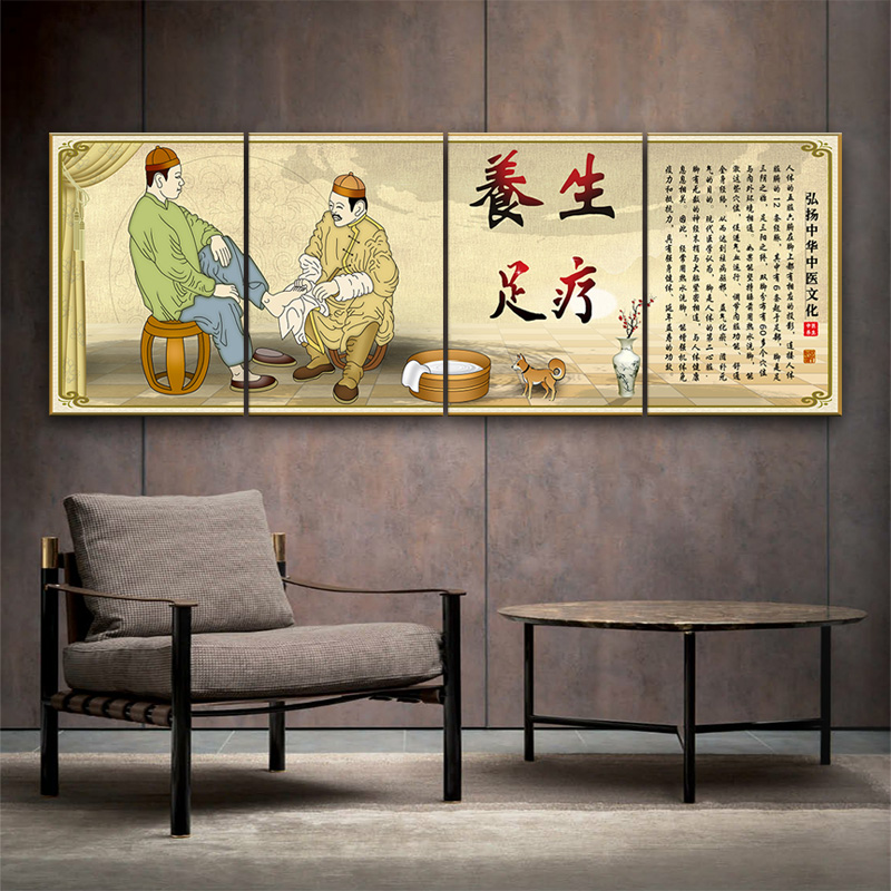 中医养生挂画传统文化装饰画医院诊所墙画按摩养生美容院无框壁画