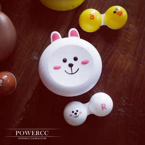 韩国ulzzang可爱软萌卡通小熊小兔动物隐形眼