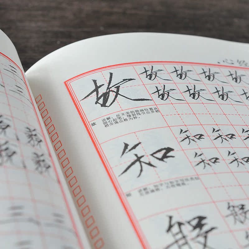 硬笔瘦金体书法技法 钢笔练习字帖 学生初学临摹描红楷书千字文等