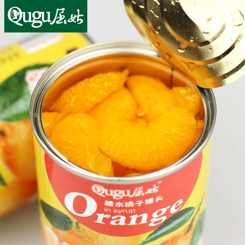 屈姑出口品质糖水橘子罐头425g*4新鲜水果即食罐头柑橘蜜桔子罐头