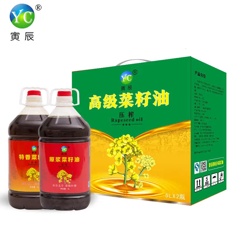 寅辰高级菜籽油礼盒非转基因纯菜油5l*2原浆 特香