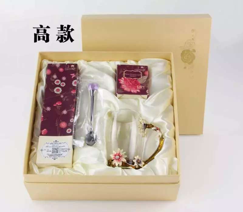 正品洛施花舍花茶无硫手工烘焙玫瑰花茶珐琅杯礼盒生日礼物过节礼