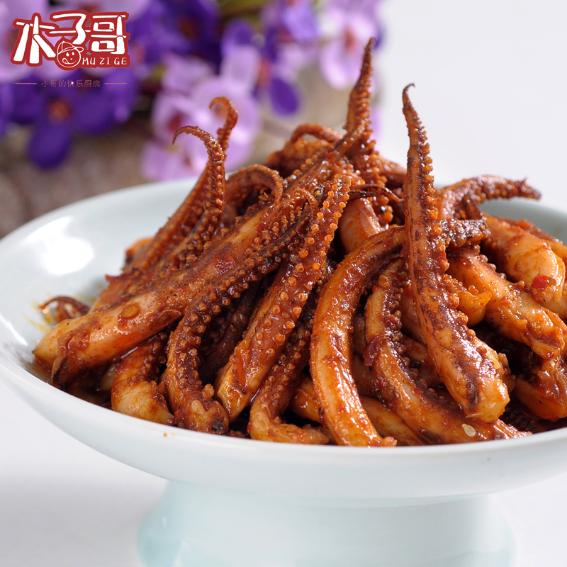 小吃木子麻辣菜现炒鱿鱼丝海鲜零食休闲现卖私