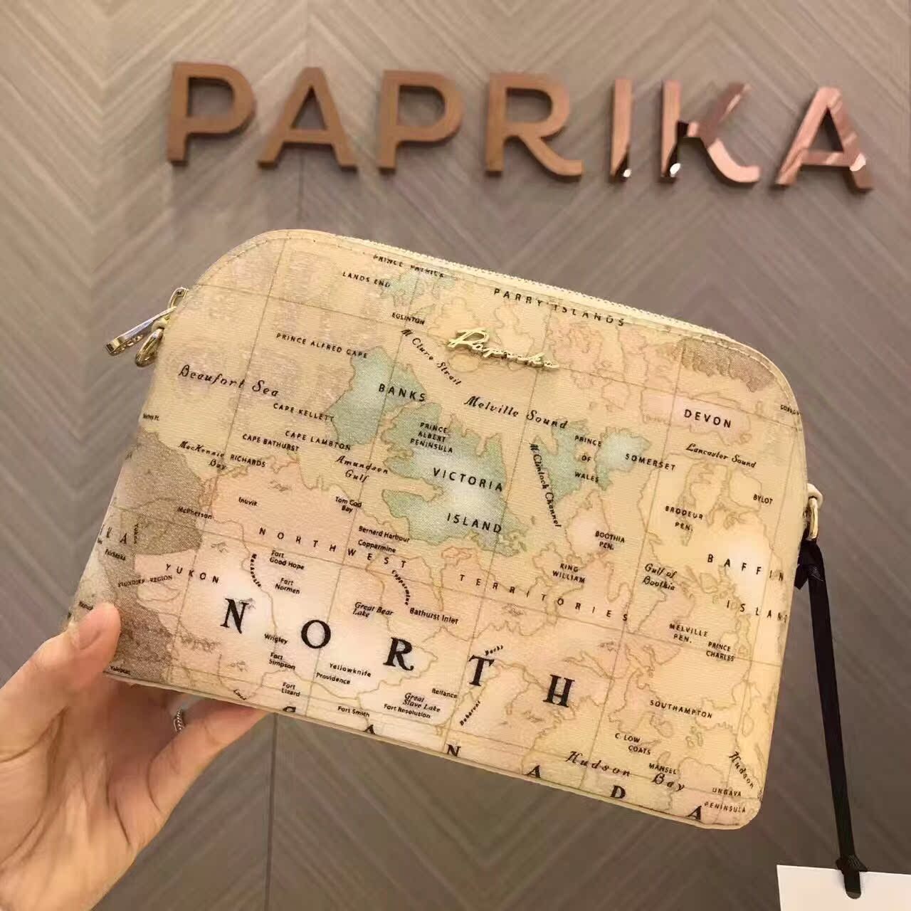 香港代购 日本地图包paprika 真皮斜挎包手提包 特价 多色