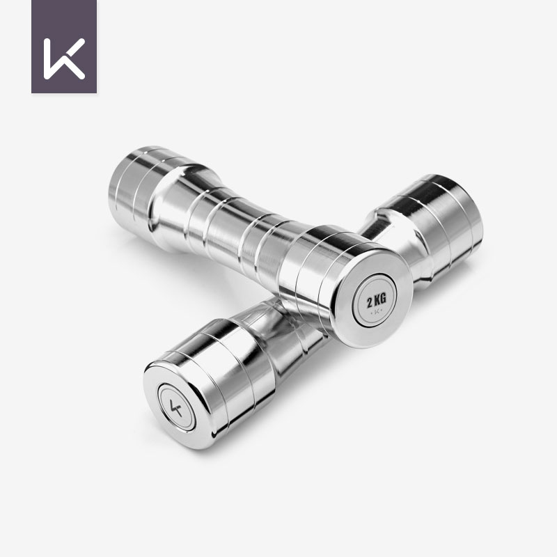 Keep 商城 哑铃 2kg 电镀纯钢新版银色 健身塑