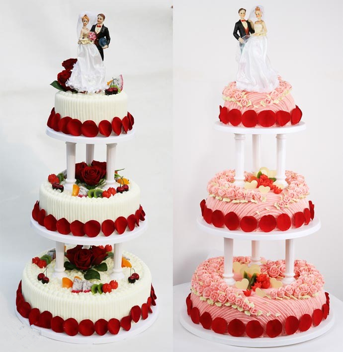 创意婚礼大型生日蛋糕多层三层水果蛋糕上海北京广州南京天津送货