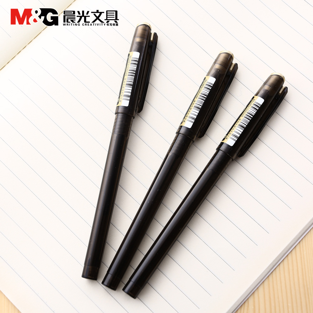 晨光新品 黑水晶系列 0.28mm子弹头中性笔 办公水笔0.5mm包邮