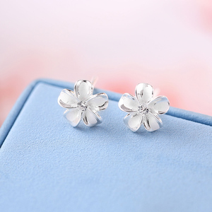 甜美s925纯银樱花耳钉