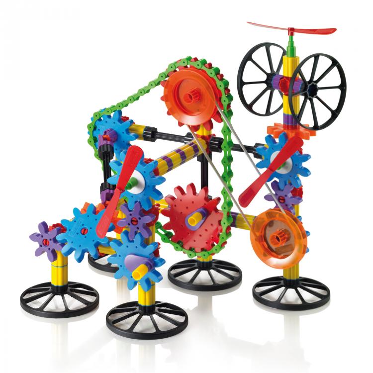 获奖 意大利启迪quercetti 3d多面体动力齿轮积木组合 益智玩具