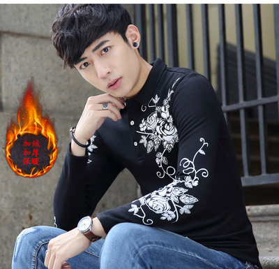 衣3衣4保暖内衣男衬衫领加绒青年外穿冬季修