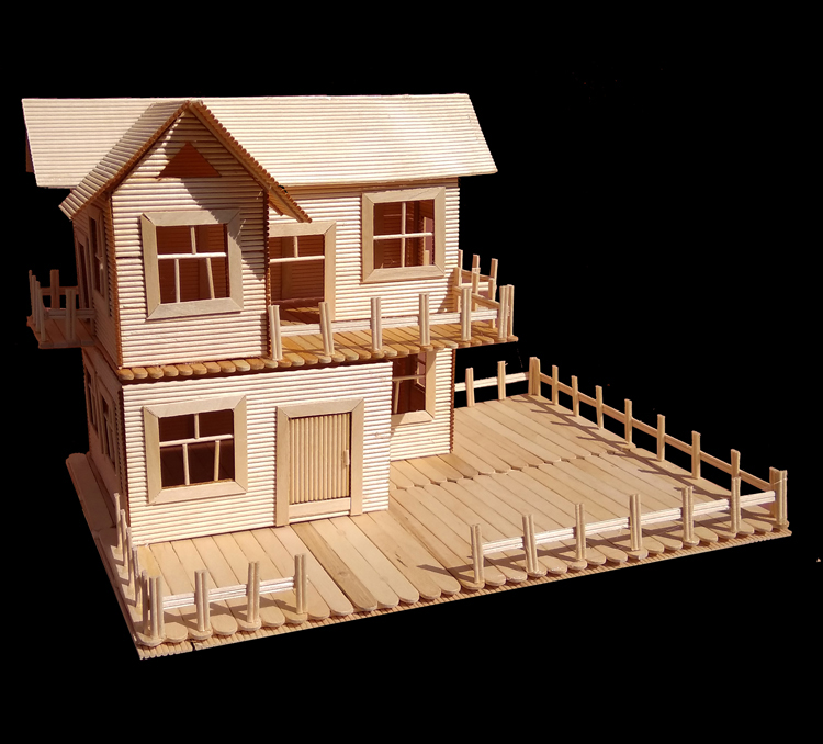 建筑模型成品雪糕棒牙签木棒木条片类手工diy制作沙盘
