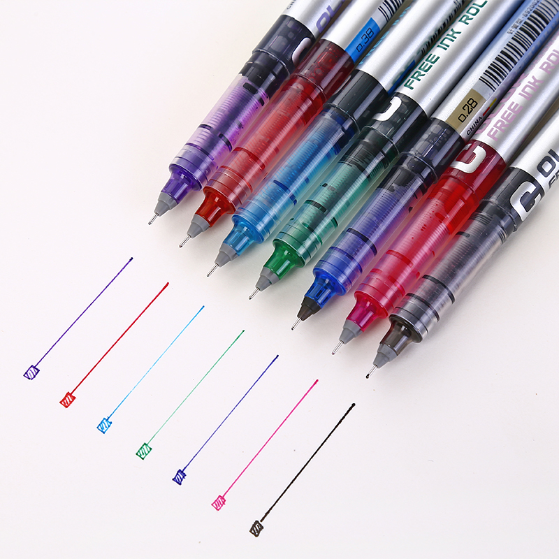 白雪直液式走珠笔韩国文具创意中性笔0.38针管型走珠笔学生文具