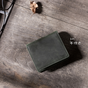 兰泽手工复古牛皮钱包