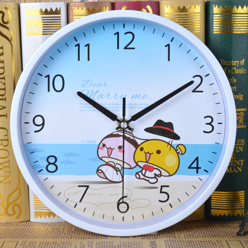 【天天特价】卡通挂钟客厅静音可爱儿童房创意钟表简约时钟石英钟