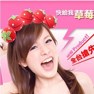 美妆美发工具 草莓海绵发卷/卷发球6个一包可爱梨花头发卷 一包装