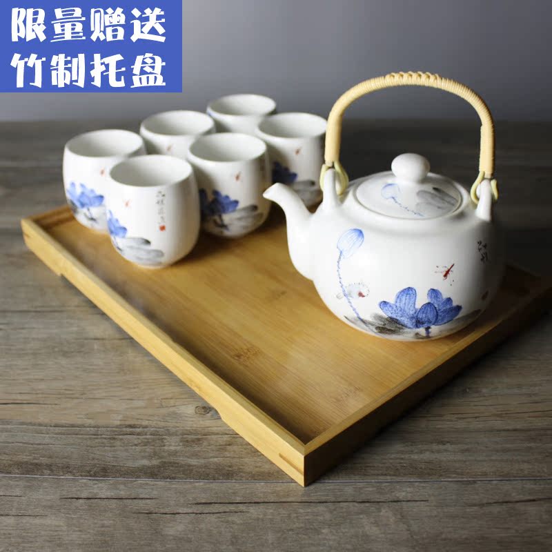 品质之选 正品景德镇陶瓷功夫茶具套装7头茶壶茶杯提梁茶具礼品盒