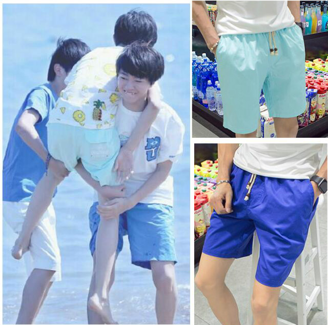 tfboys同款裤子超少年密码王俊凯易烊千玺王源同款短裤运动五分裤