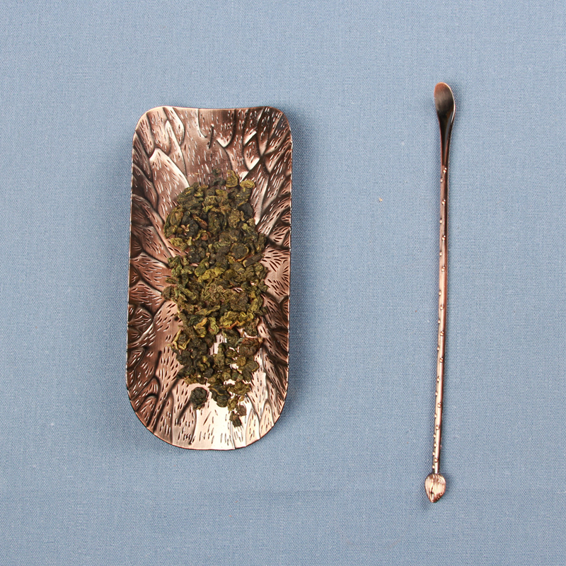 镀紫铜手工茶勺 茶铲 茶则 茶匙 茶箕茶荷 茶拨 铜艺茶道用具配件