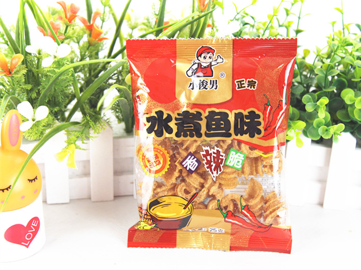 沈阳特产小俊男水煮鱼味香辣脆25g休闲80后怀旧经典零食品包邮