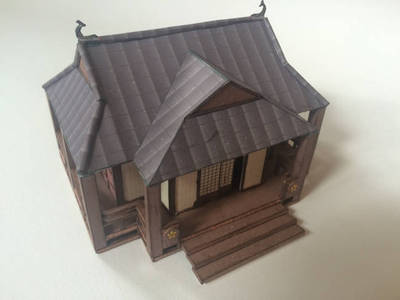 立体折纸手工制作模型剪纸 古代房屋房子别墅庭院建筑
