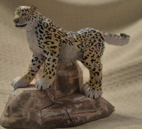 手工制作立体折纸模型剪纸 仿真动物 雪豹 猎豹 3d纸模摆件摆设