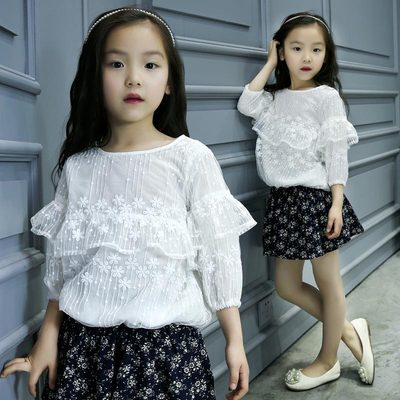 新款5女童装6夏装7小女孩子8短裙小学生套装