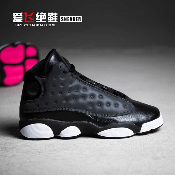 爱飞绝鞋 air jordan 13 乔aj13黑粉熊猫3m反光女鞋gs